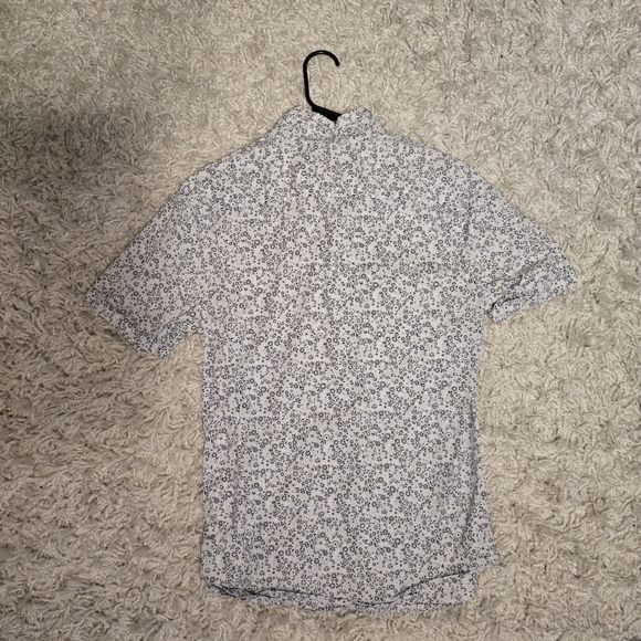 Michael Kors Men's Large Shirt Slim-FitStretch Black & White Floral Print Medium - Picture 5 of 5